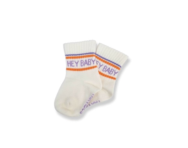 Socken HEY BABY - Lavender | Orange (Größe 0-1 Jahr)