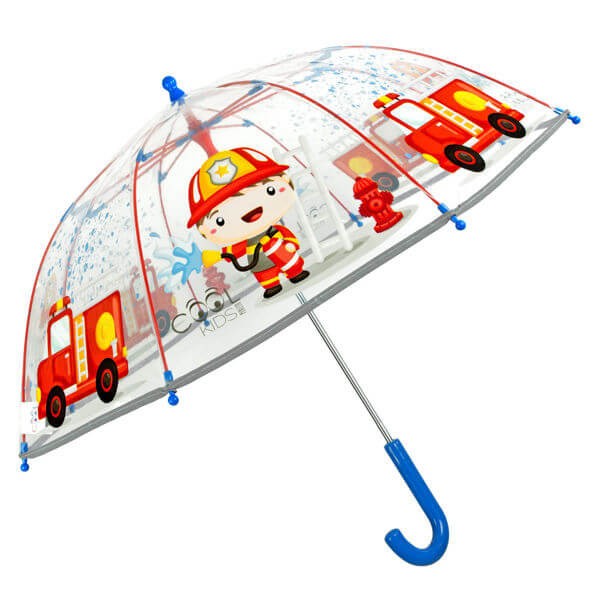 Glow in the Dark Kinderschirm Feuerwehr transparent