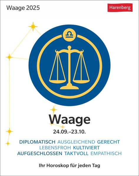 Waage Sternzeichenkalender 2025