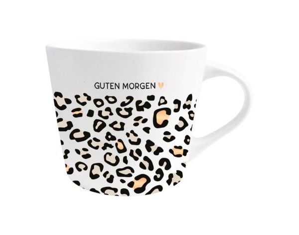 Kaffeetasse mit Veredelung Guten Morgen (Leomuster)