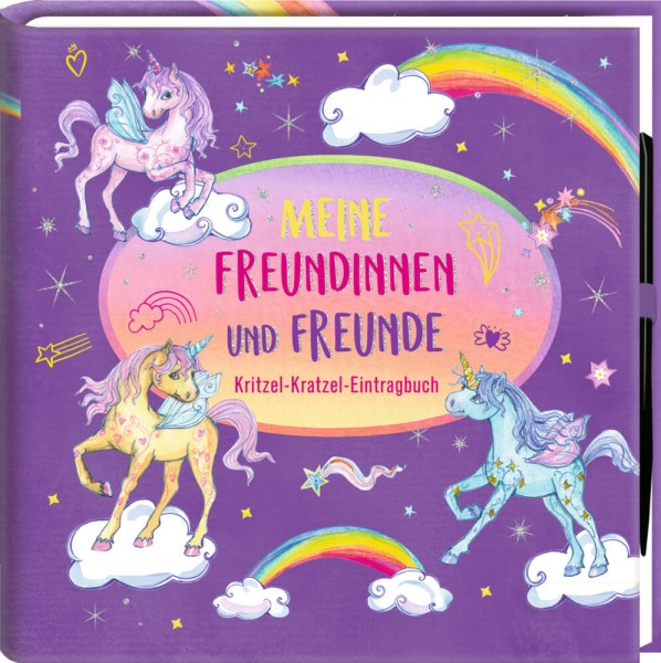 Kritzel-Kratzel Freundebuch: Einhorn-Paradies - Meine Freundinnen & Freunde