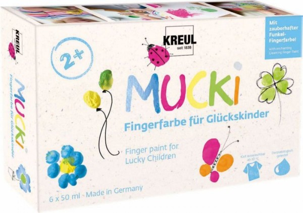 MUCKI Fingerfarbe für Glückskinder 6er Set 50 ml