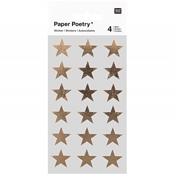 Sticker Sterne gold 18mm 4 Bogen Paper Poetry