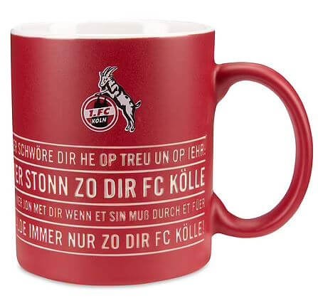 1. FC Köln Tasse Hymne rot geprägt