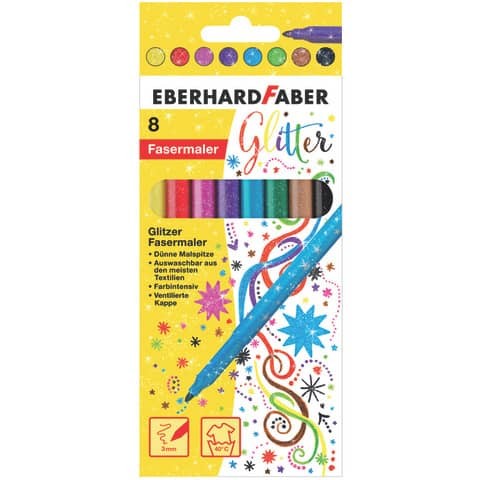 Faserschreiberetui 8ST Glitzer EBERHARD FABER