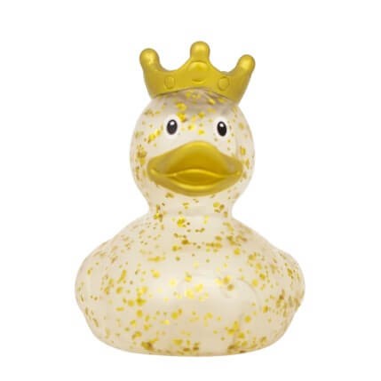 Badeente Glitzer mit Krone - gold