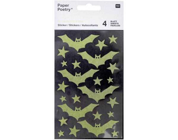 Paper Poetry Washi-Sticker Fledermäuse - Glow in the Dark