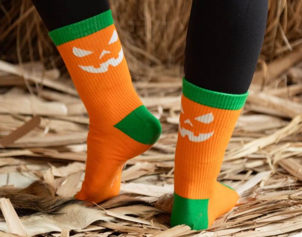 Socken - Pumpkin - GLOW IN THE DARK (Größe 33-38 / 7-12 Jahre)