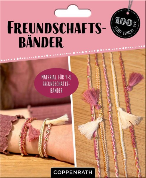 Freundschaftsbänder knüpfen (Gold / Beige) - 100% selbst gemacht