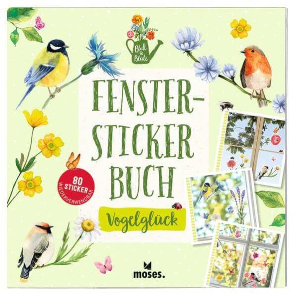 Blatt & Blüte Fenstersticker Buch - Vogelglück