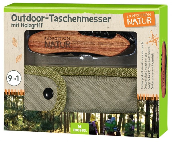 Expedition Nature Outdoor Taschenmesser mit Holzgriff