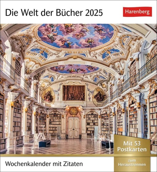 Die Welt der Bücher Postkartenkalender 2025