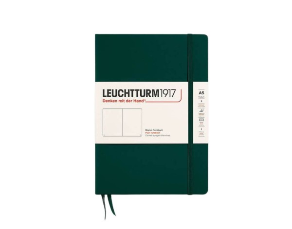 Notizbuch Medium (A5), Hardcover, 251 nummerierte Seiten, Forest Green, blanko