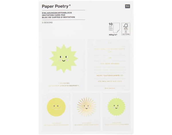 Paper Poetry Einladungskarten Happy Birthday 10teilig