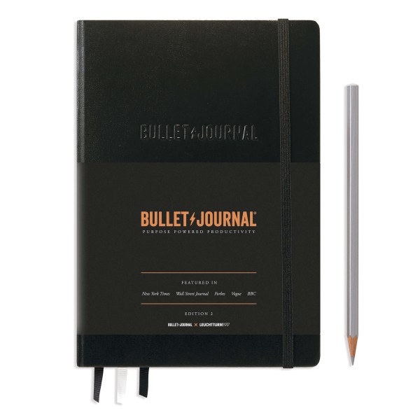 Bullet Journal Edition 2, Medium (A5), Hardcover, 206 nummerierte Seiten, Schwarz, dotted