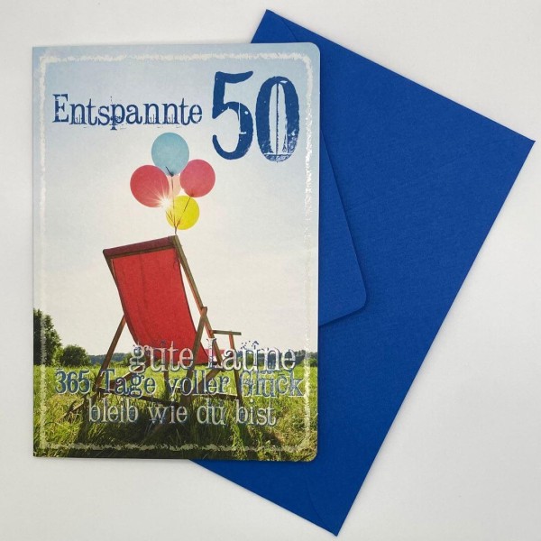 Grußkarte "Entspannte 50" mit Umschlag