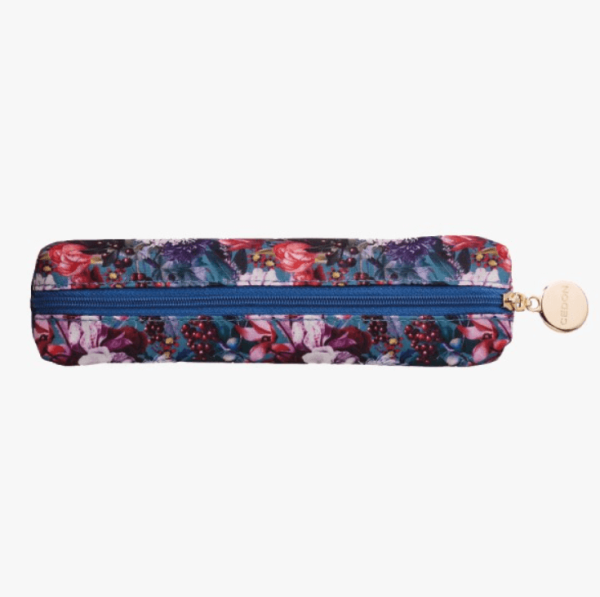 Easy Pencil Case Blumenbouquet petrol