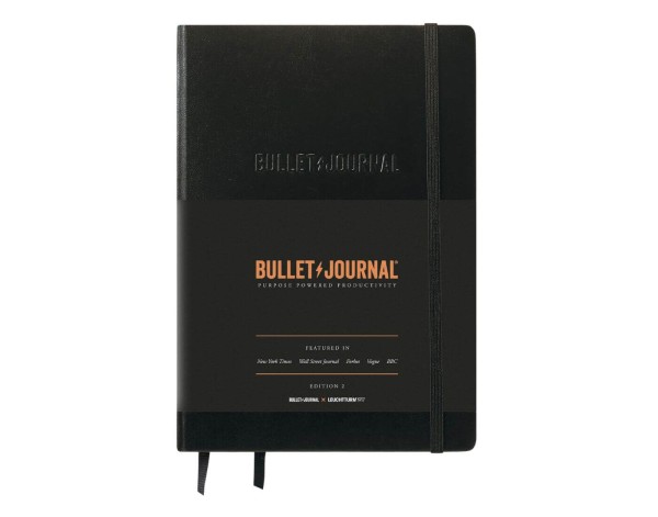 Bullet Journal Edition 2, Medium (A5), Hardcover, 206 nummerierte Seiten, Schwarz, dotted