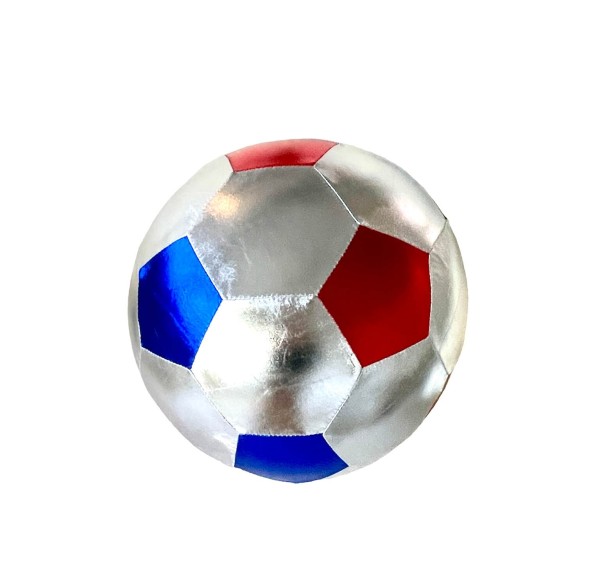 Ball Stofffußball 22 cm – Silber Blau Rot - aufblasbar