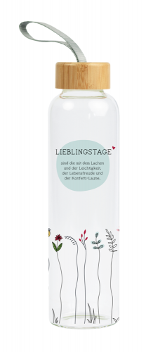 Glas-Trinkflasche Lieblingstage