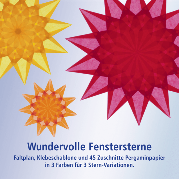 Fenstersterne -Wundervolle Fenstersterne - Karminrot, Sonnengelb, Orange