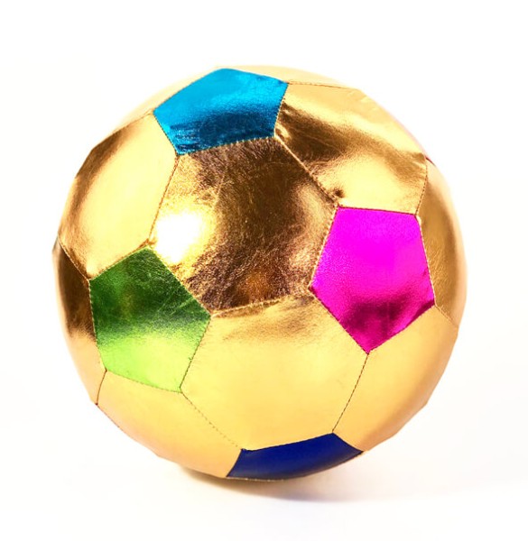 Ball Stofffußball 22 cm – Gold multicolor - aufblasbar