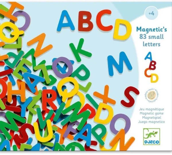 Djeco Holz Magnete: 83 small letters