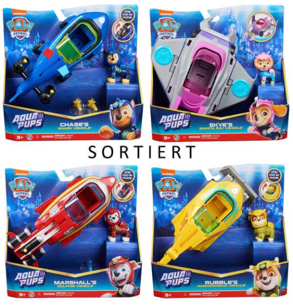 Paw Patrol PAW Aqua Pups Basic Vehicles - verschiedene Modelle (einzeln)