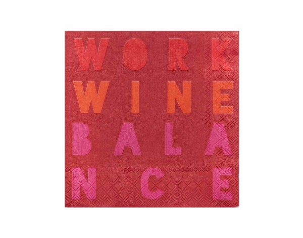 Cocktailservietten - Work Wine Balance