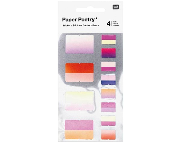 Paper Poetry Sticker Register rosa 48 Stück