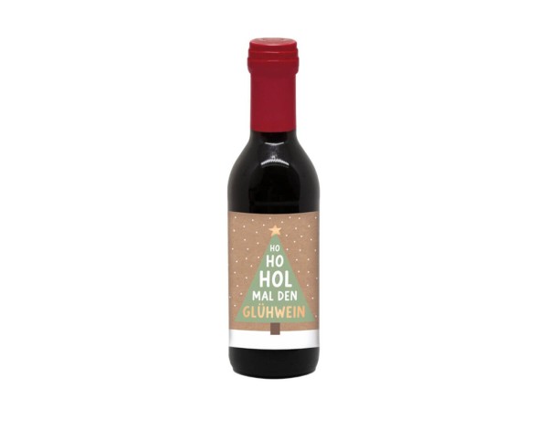 Glühwein-Flasche 0,25l Ho, ho, hol mal den Glühwein