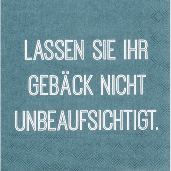 Cocktailservietten "Lassen Sie ihr Gebäck nicht unbeaufsichtigt"